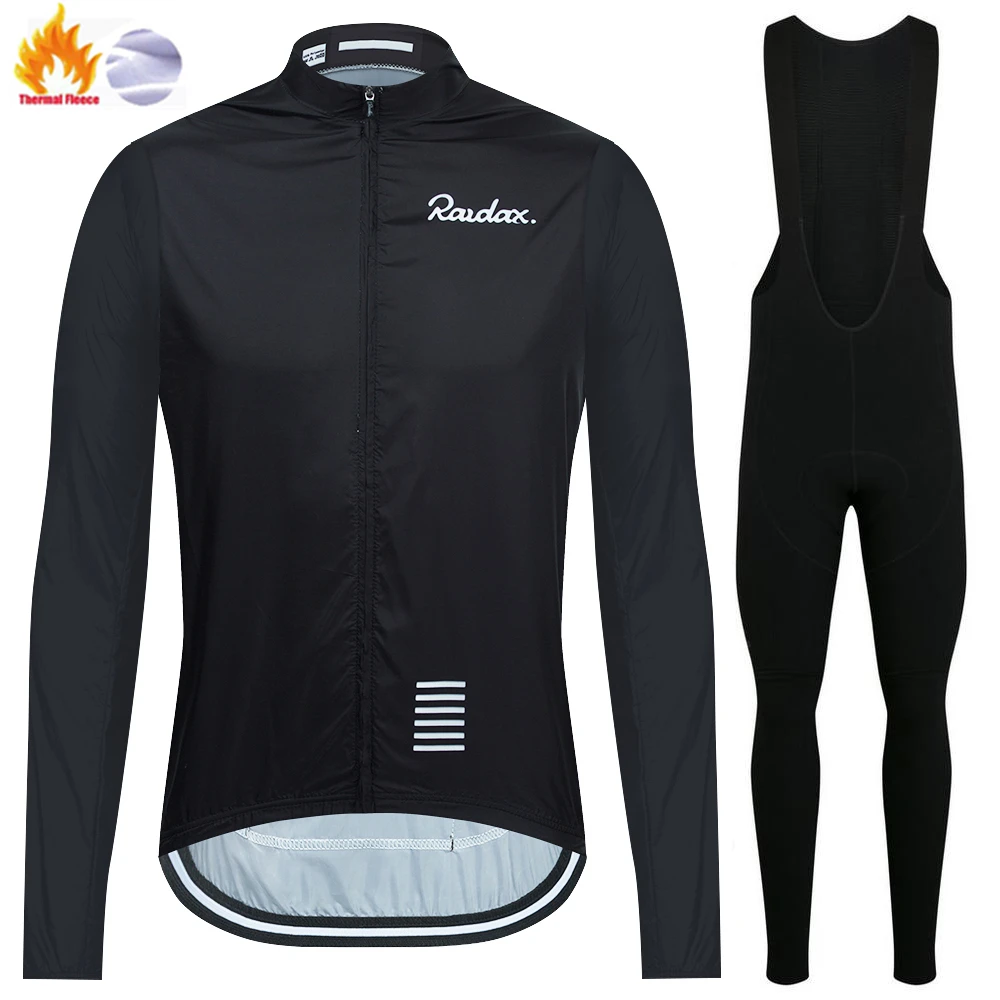 Cycling Gear For Winter - Raudax-男性用防風フリースサイクリングウェア、長袖スーツ、暖かいスポーツウェア、マウンテンバイク、ロードバイク、秋冬