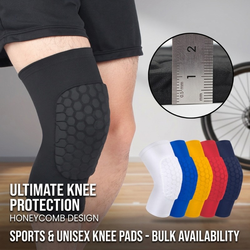 Cycling Gear Design - スポーツ用膝パッド、ハニカムデザインの男女兼用保護具、バスケットボール、サッカー、サイクリング、ランニング用