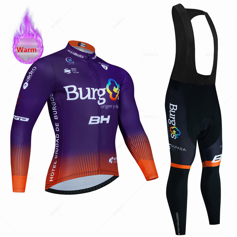 Cycling Gear For Winter - BH Burgs-冬の暖かいサーマルフリースサイクリング服セット、自転車ジャージー、スポーツライディング、MTBバイクウェア