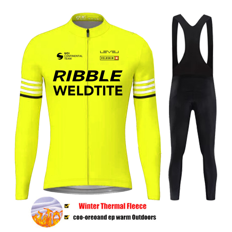Cycling Gear For Winter - 冬用新作サイクリングウェアセット メンズ サーマルフリースジャージスーツ スポーツライディングバイク MTBウェア ビブパンツセット