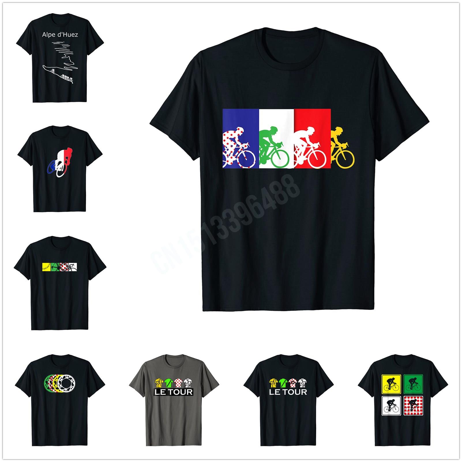 Cycling Gear Design - フランスのサイクリングTシャツ,ヒップホップトップ,コットン,4ギアをツアーに