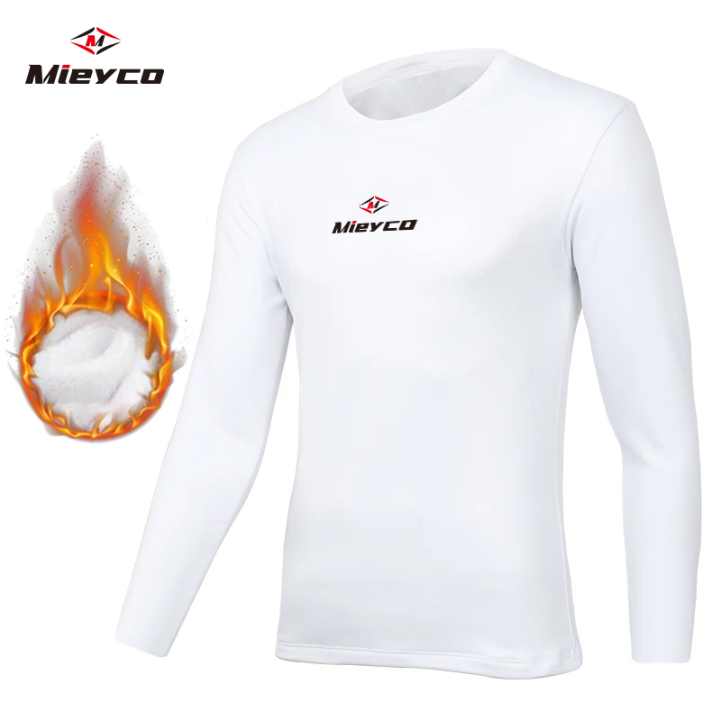 Cycling Gear For Winter - Mieyco メンズ 冬用サイクリングベースレイヤー 長袖サーマルシャツ フリース 暖かいバイクアンダーウェア