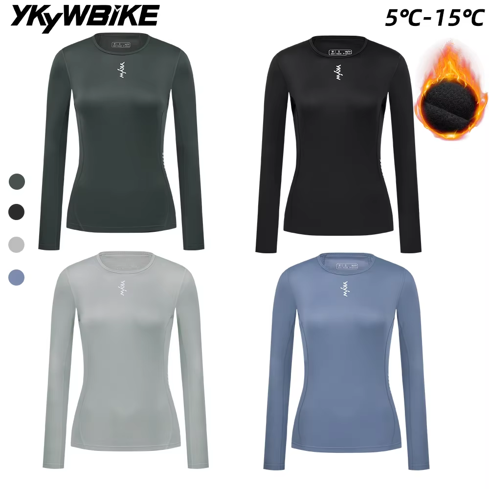 Cycling Gear For Winter - YKYWBIKE レディース サイクリング ベースレイヤー 自転車用アンダーシャツ 冬秋用