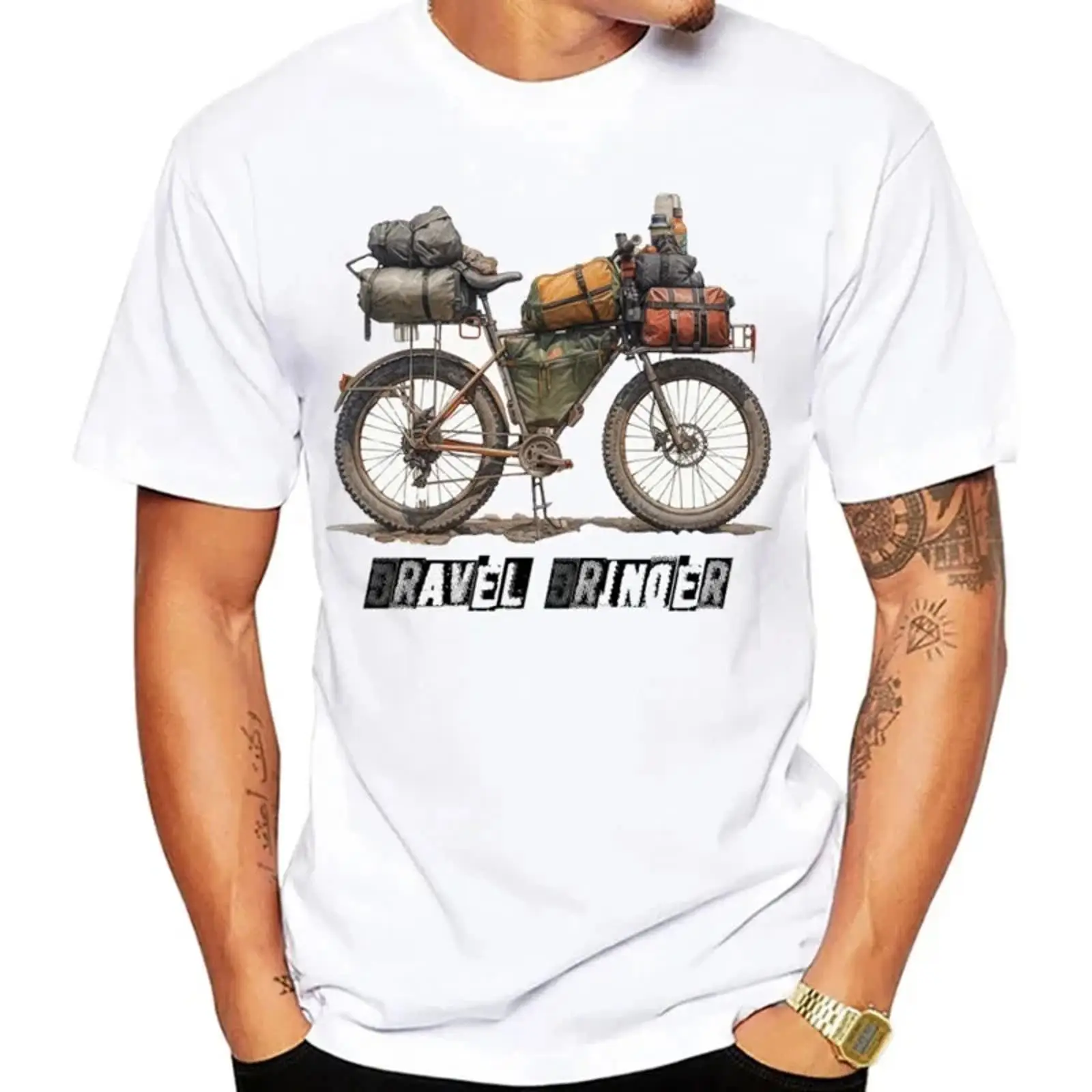 Cycling Gear Design - グラベルバイクパッキング サイクリング Tシャツ 夏 メンズ フィックスギア自転車