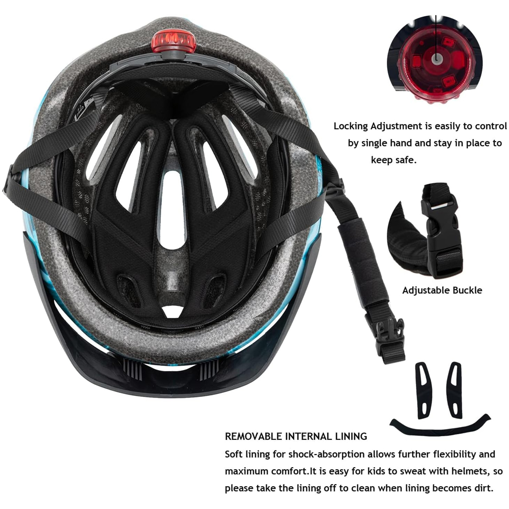 LEDライト付きの子供用自転車ヘルメット。5歳から12歳まで - Cycling Safety Gear For Kids のレビューと価格