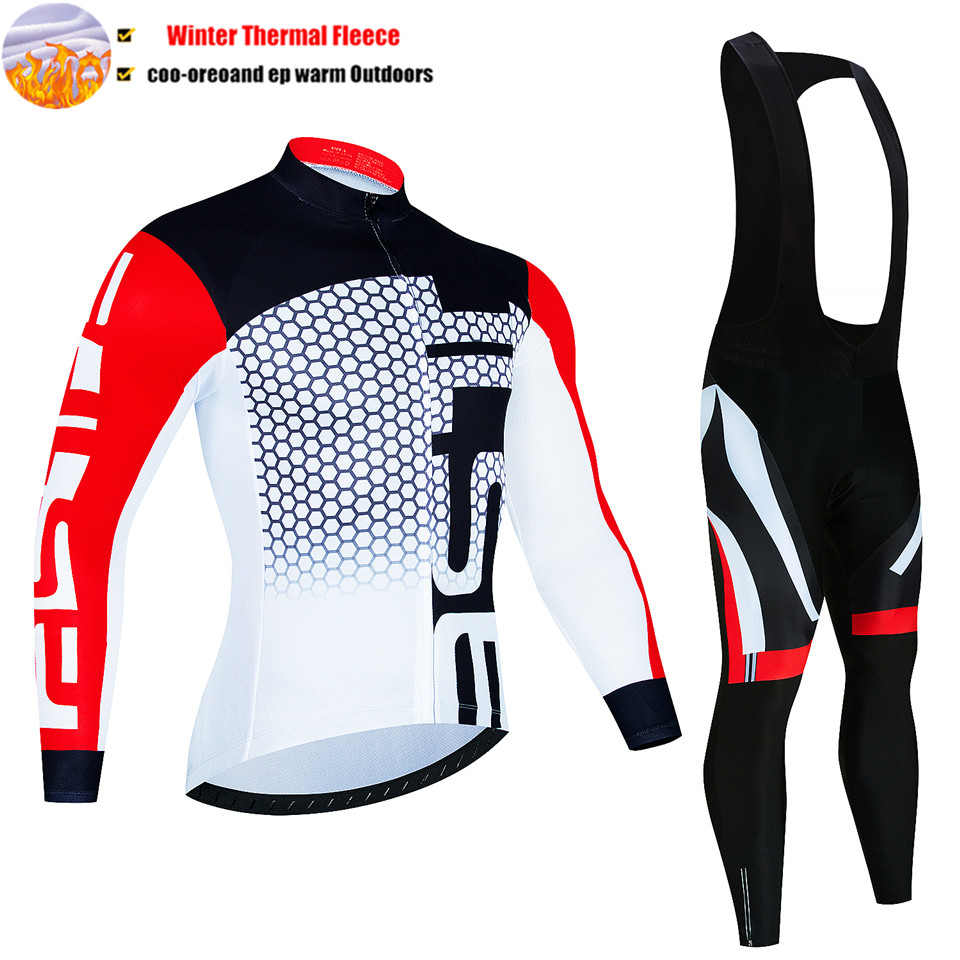冬用サーマルフリース素材の暖かいウール製サイクリングジャージ - Triathlon Cycling Kit のレビューと価格
