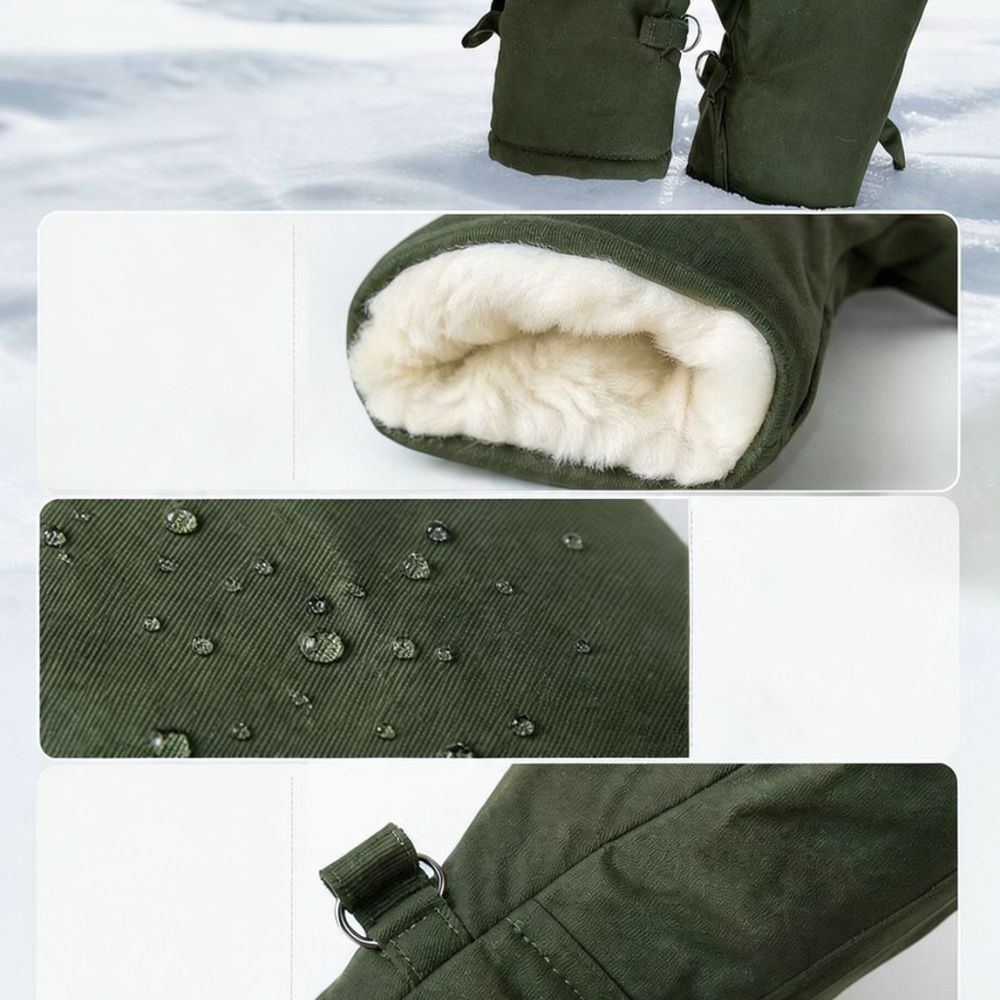 冬用サーマルシープスキンミトン、裏地付き、厚手、防風、男女兼 - Cycling Gear Cold Weather のレビューと価格