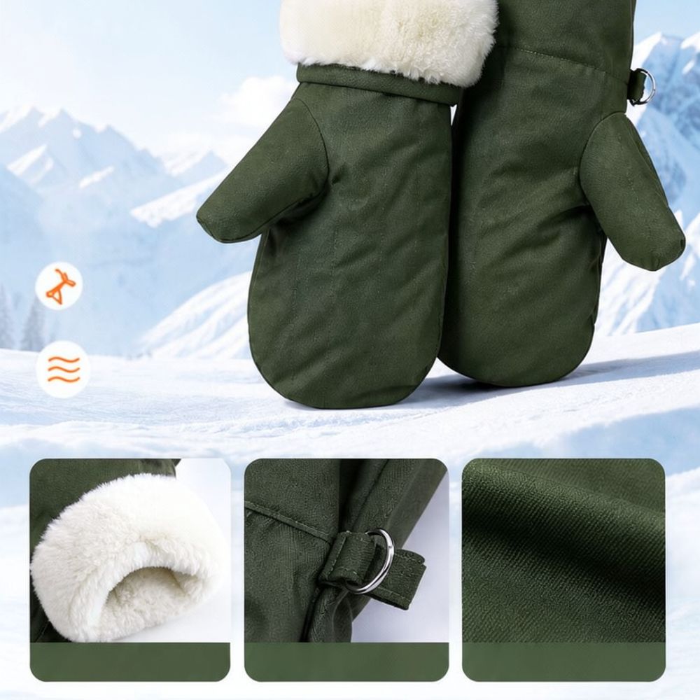 冬用サーマルシープスキンミトン、裏地付き、厚手、防風、男女兼 - Cycling Gear Cold Weather のレビューと価格