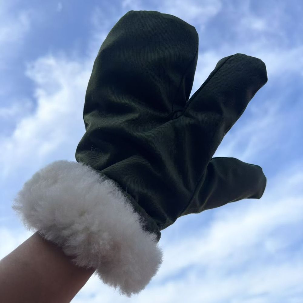 冬用サーマルシープスキンミトン、裏地付き、厚手、防風、男女兼 - Cycling Gear Cold Weather のレビューと価格