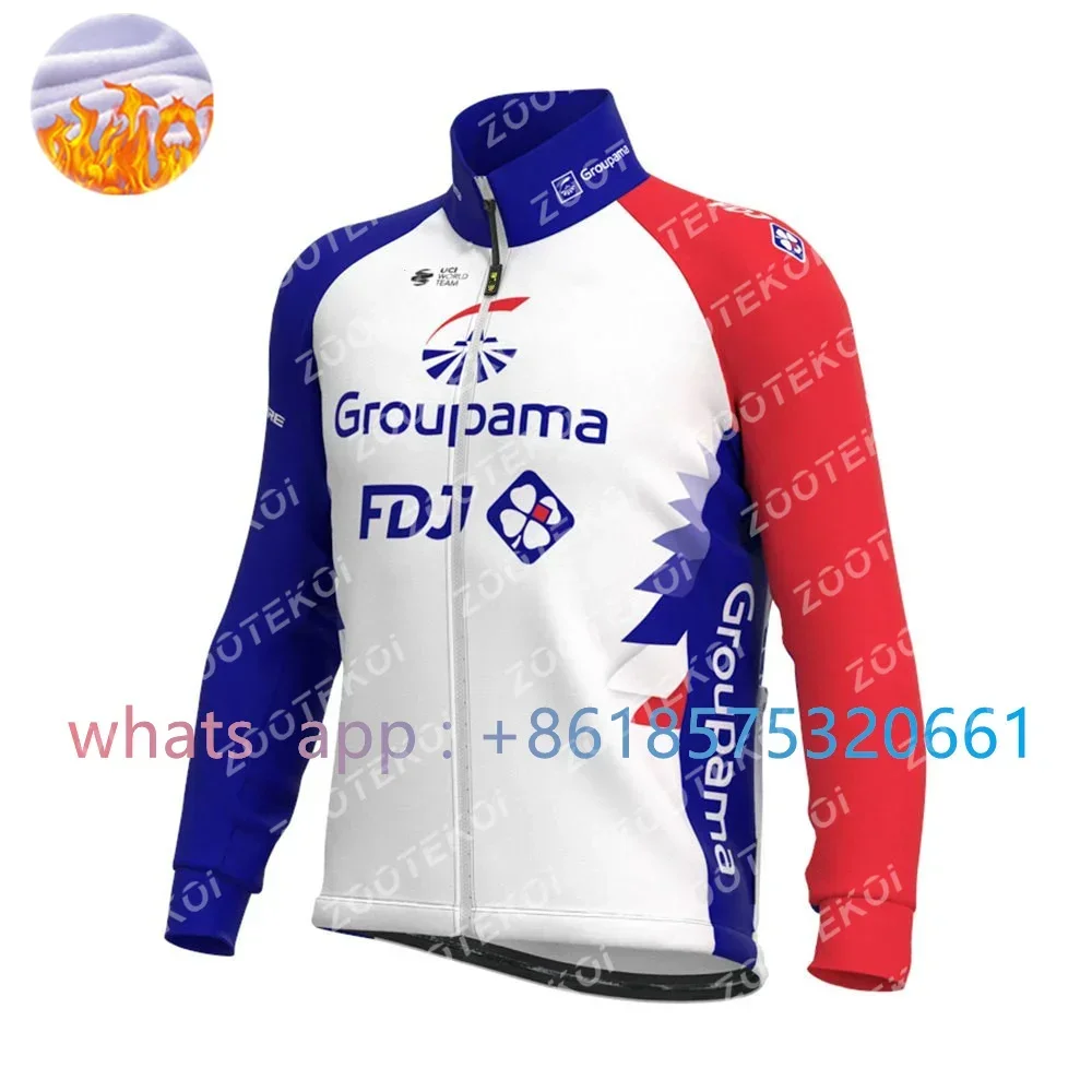 GROUPAMA FDJ チーム男性冬サイクリングジャージセ - Cycling Gear For Winter のレビューと価格