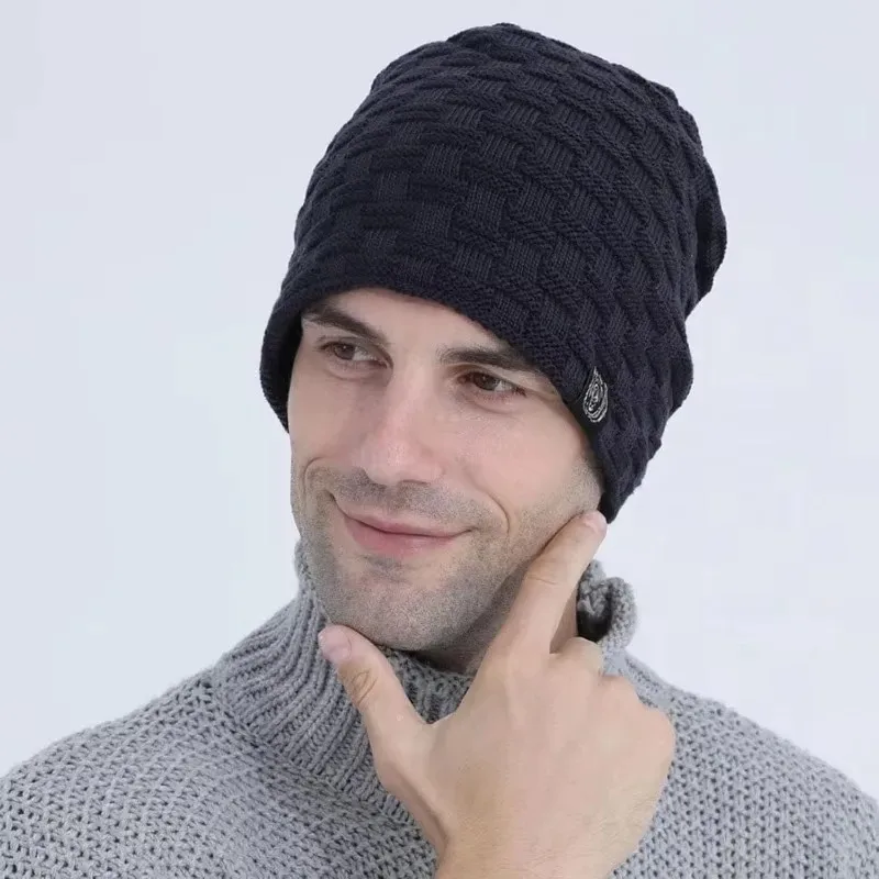メンズプラッシュ裏地ビーニー冬帽子アウトドアスポーツ保温ニッ - Cycling Gear Cold Weather のレビューと価格