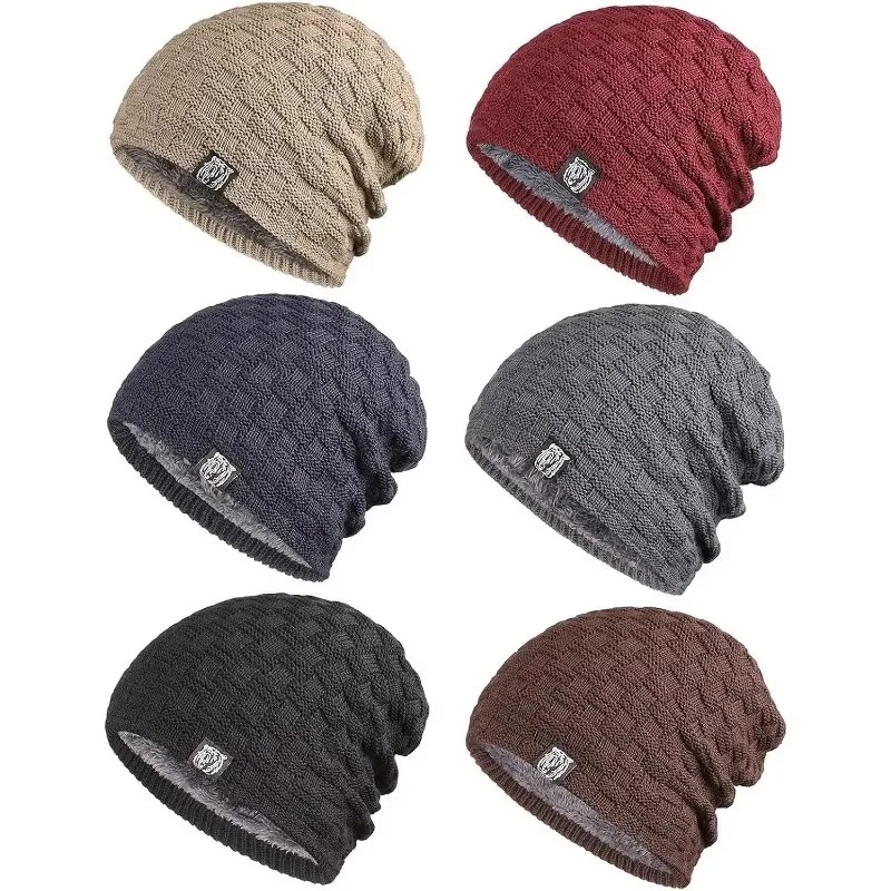 メンズプラッシュ裏地ビーニー冬帽子アウトドアスポーツ保温ニッ - Cycling Gear Cold Weather のレビューと価格