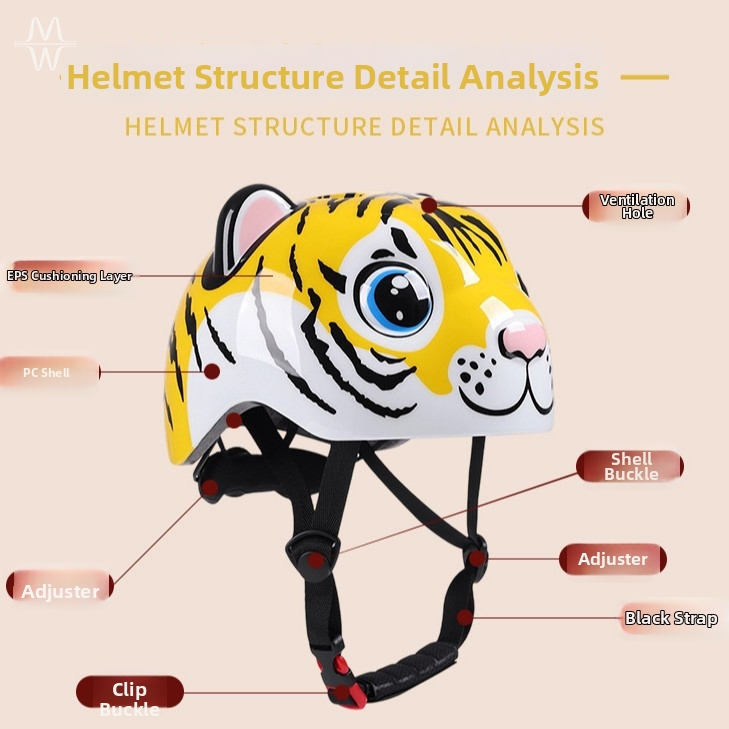 かわいいトラ柄幼児用自転車ヘルメット CE CPSC認証済み - Cycling Safety Gear For Kids のレビューと価格