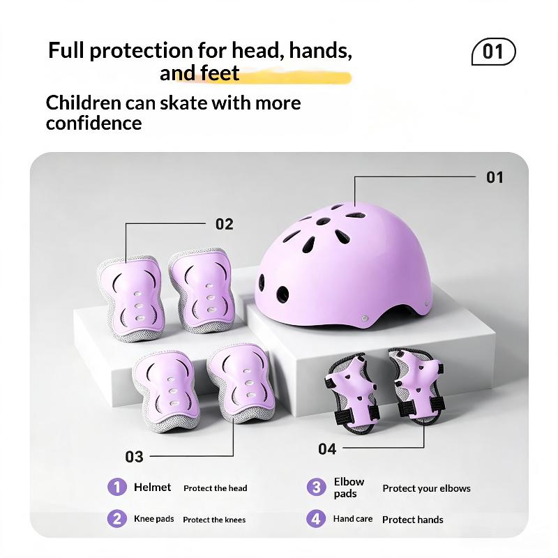 7/6点セット 子供用安全ヘルメット 膝肘パッドセット サイ - Cycling Safety Gear For Kids のレビューと価格
