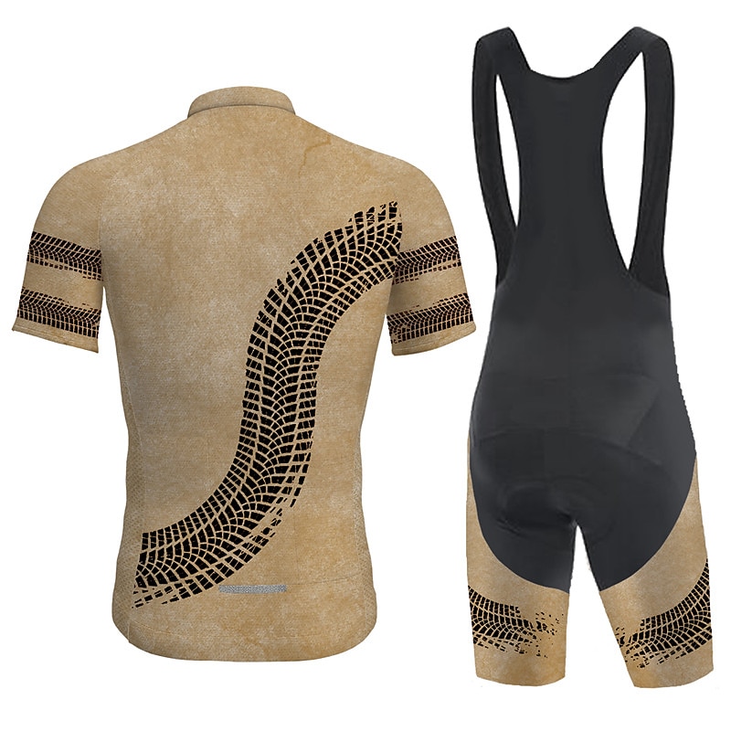 新しいサイクリングジャージセット男性半袖ビブショーツゲル通気 - Triathlon Cycling Kit のレビューと価格