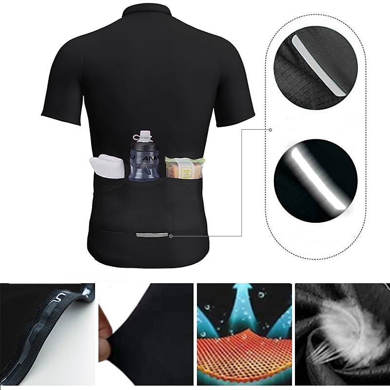 新しいサイクリングジャージセット男性半袖ビブショーツゲル通気 - Triathlon Cycling Kit のレビューと価格