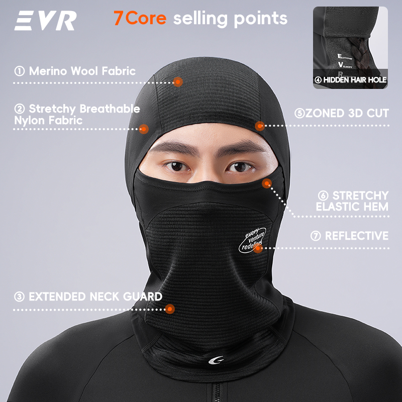 EVR 冬用ウールフェイスマスク ネックゲイター 防風 保温 - Cycling Gear For Winter のレビューと価格